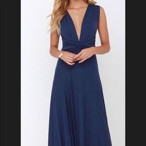 Lulus Tricks of the Trade Navy Blue Maxi Dress